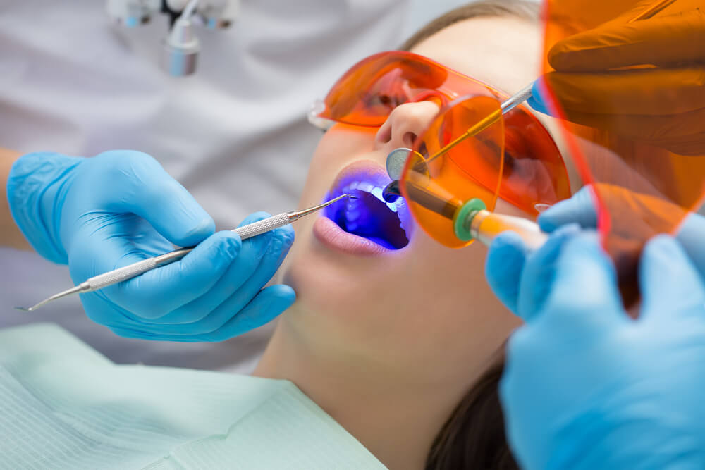 Girl patient in the dental clinic