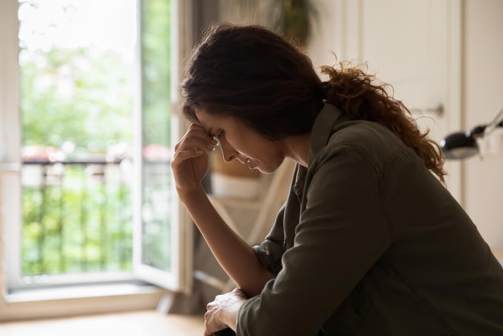 Worried frustrated young woman feeling depressed