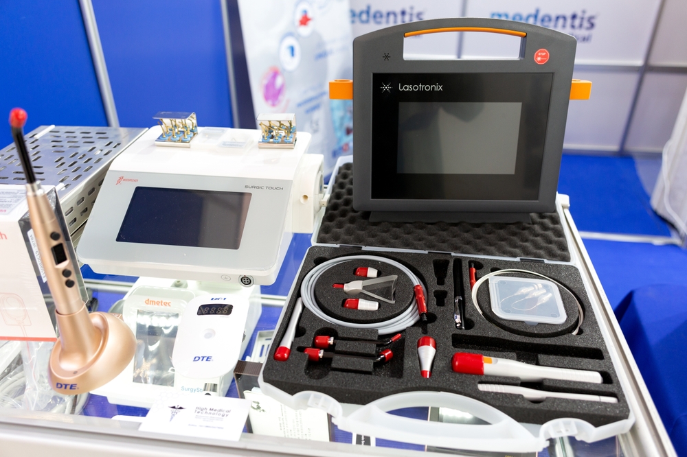 lviv, Ukraine - October 26, 2022: Diode laser is the latest medical device designed to perform precise hemostatic incisions, controlled coagulation and vaporization of tissues.