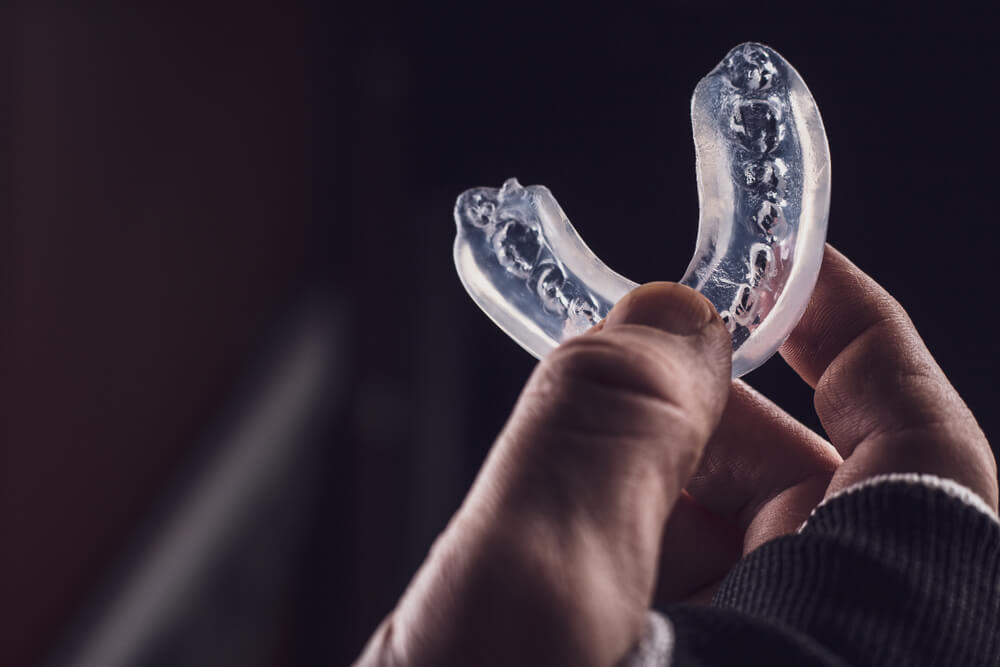 dental mouthguard on isolated background